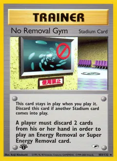 A picture of the No Removal Gym Pokemon card from Gym Heroes