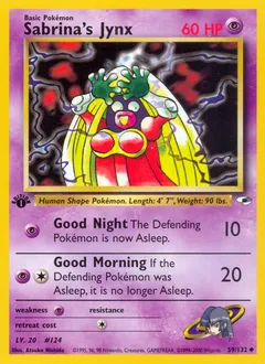 A picture of the Sabrina's Jynx Pokemon card from Gym Heroes