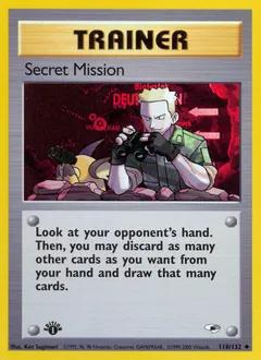 A picture of the Secret Mission Pokemon card from Gym Heroes