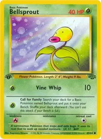 A picture of the Bellsprout Pokemon card from Jungle