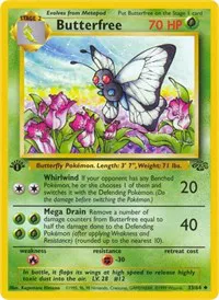 A picture of the Butterfree Pokemon card from Jungle