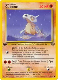 A picture of the Cubone Pokemon card from Jungle