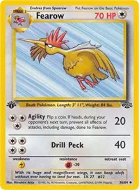 A picture of the Fearow Pokemon card from Jungle