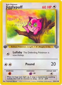 A picture of the Jigglypuff Pokemon card from Jungle