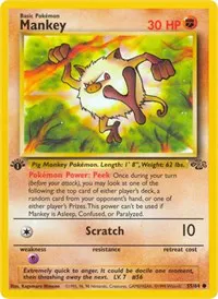 A picture of the Mankey Pokemon card from Jungle