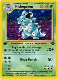 A picture of the Nidoqueen Pokemon card from Jungle