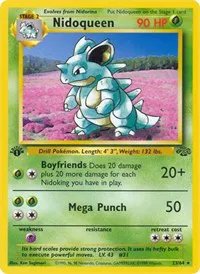 A picture of the Nidoqueen Pokemon card from Jungle