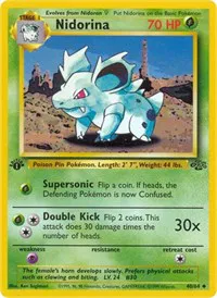 A picture of the Nidorina Pokemon card from Jungle