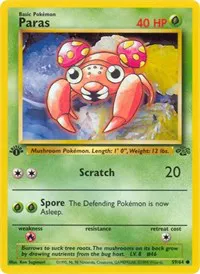 A picture of the Paras Pokemon card from Jungle