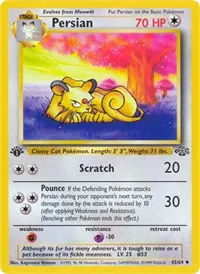 A picture of the Persian Pokemon card from Jungle