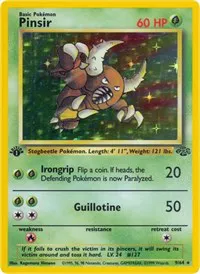A picture of the Pinsir Pokemon card from Jungle