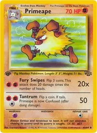 A picture of the Primeape Pokemon card from Jungle