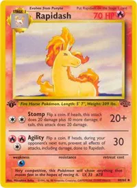 A picture of the Rapidash Pokemon card from Jungle