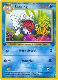 A picture of the Seaking Pokemon card from Jungle
