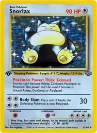 A picture of the Snorlax Pokemon card from Jungle