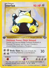 A picture of the Snorlax Pokemon card from Jungle