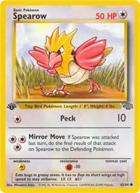 A picture of the Spearow Pokemon card from Jungle