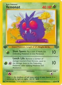 A picture of the Venonat Pokemon card from Jungle