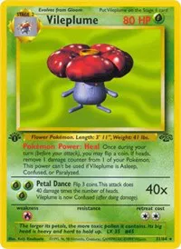 A picture of the Vileplume Pokemon card from Jungle