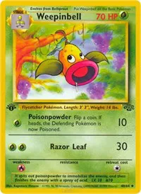 A picture of the Weepinbell Pokemon card from Jungle