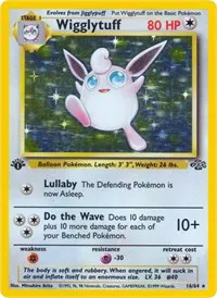 A picture of the Wigglytuff Pokemon card from Jungle