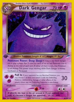 A picture of the Dark Gengar Pokemon card from Neo Destiny