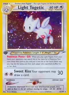 A picture of the Light Togetic Pokemon card from Neo Destiny