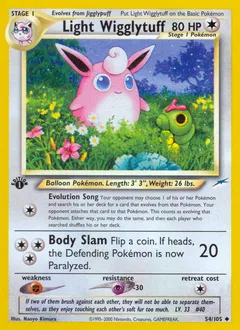 A picture of the Light Wigglytuff Pokemon card from Neo Destiny