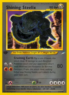 A picture of the Shining Steelix Pokemon card from Neo Destiny