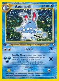 A picture of the Azumarill Pokemon card from Neo Genesis