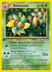 A picture of the Bellossom Pokemon card from Neo Genesis