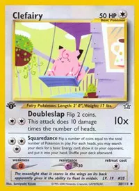 A picture of the Clefairy Pokemon card from Neo Genesis