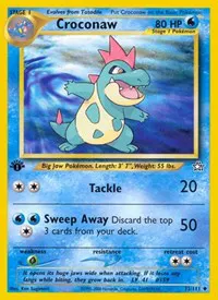 A picture of the Croconaw Pokemon card from Neo Genesis