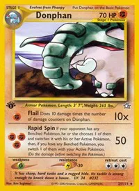 A picture of the Donphan Pokemon card from Neo Genesis