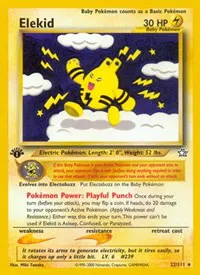 A picture of the Elekid Pokemon card from Neo Genesis