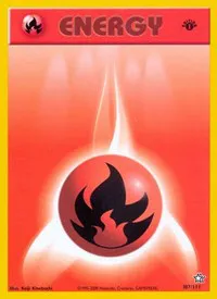 A picture of the Fire Energy Pokemon card from Neo Genesis