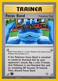 A picture of the Focus Band Pokemon card from Neo Genesis