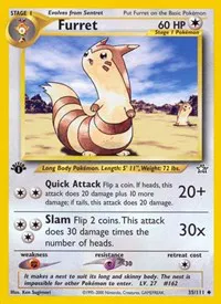 A picture of the Furret Pokemon card from Neo Genesis