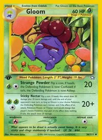 A picture of the Gloom Pokemon card from Neo Genesis