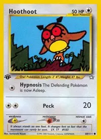 A picture of the Hoothoot Pokemon card from Neo Genesis