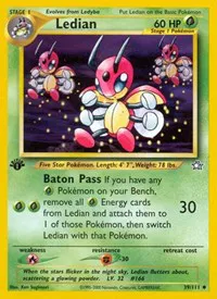 A picture of the Ledian Pokemon card from Neo Genesis