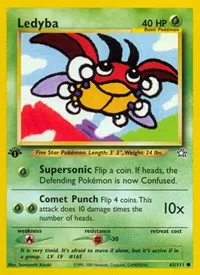 A picture of the Ledyba Pokemon card from Neo Genesis