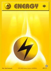 A picture of the Lightning Energy Pokemon card from Neo Genesis