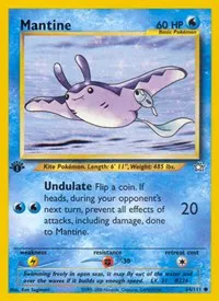 A picture of the Mantine Pokemon card from Neo Genesis