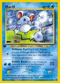 A picture of the Marill Pokemon card from Neo Genesis