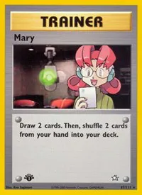 A picture of the Mary Pokemon card from Neo Genesis