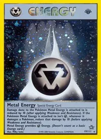 A picture of the Metal Energy Pokemon card from Neo Genesis