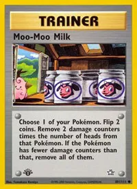 A picture of the Moo-Moo Milk Pokemon card from Neo Genesis