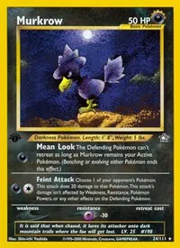 A picture of the Murkrow Pokemon card from Neo Genesis