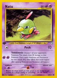 A picture of the Natu Pokemon card from Neo Genesis